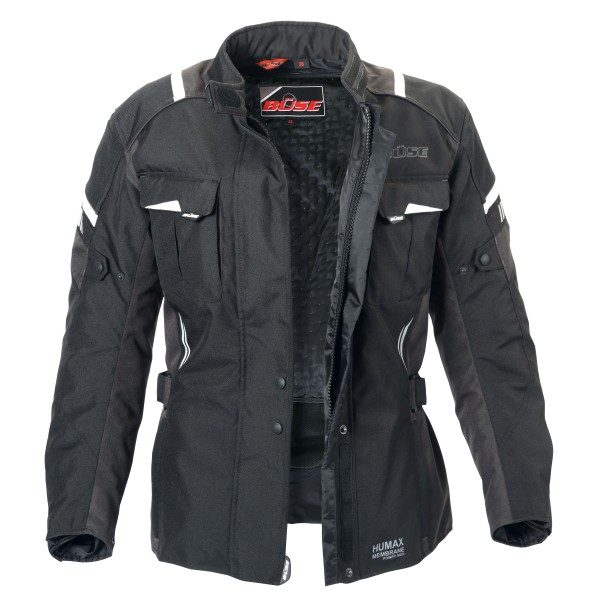Büse dames motorjas "Breno pro" zwart / grijs