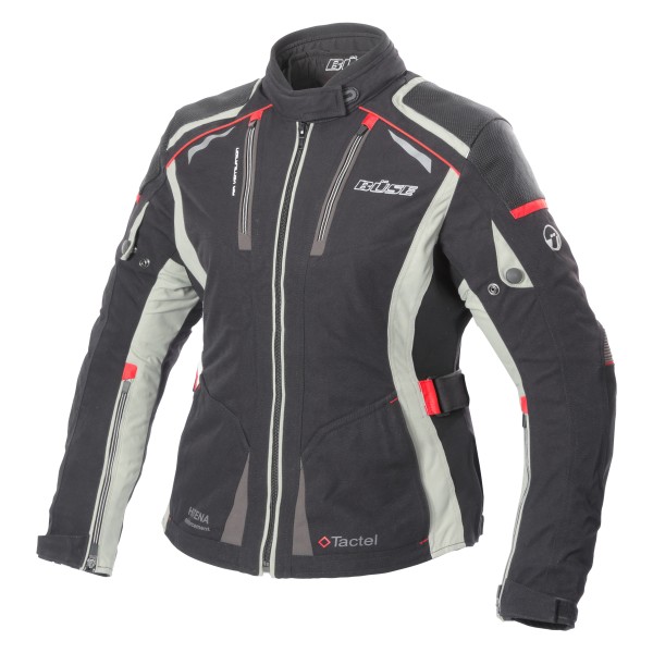 Büse dames motorjas "Linda" zwart / rood