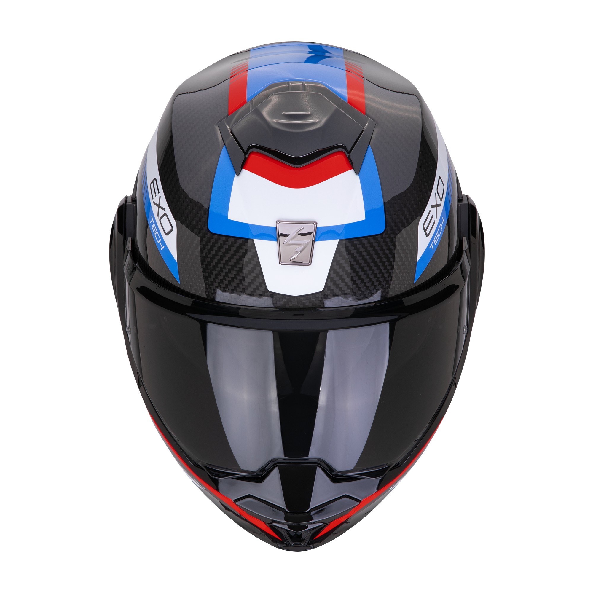 Scorpion Exo-tech evo carbon "Cosy " - zwart / blauw / rood foto 2