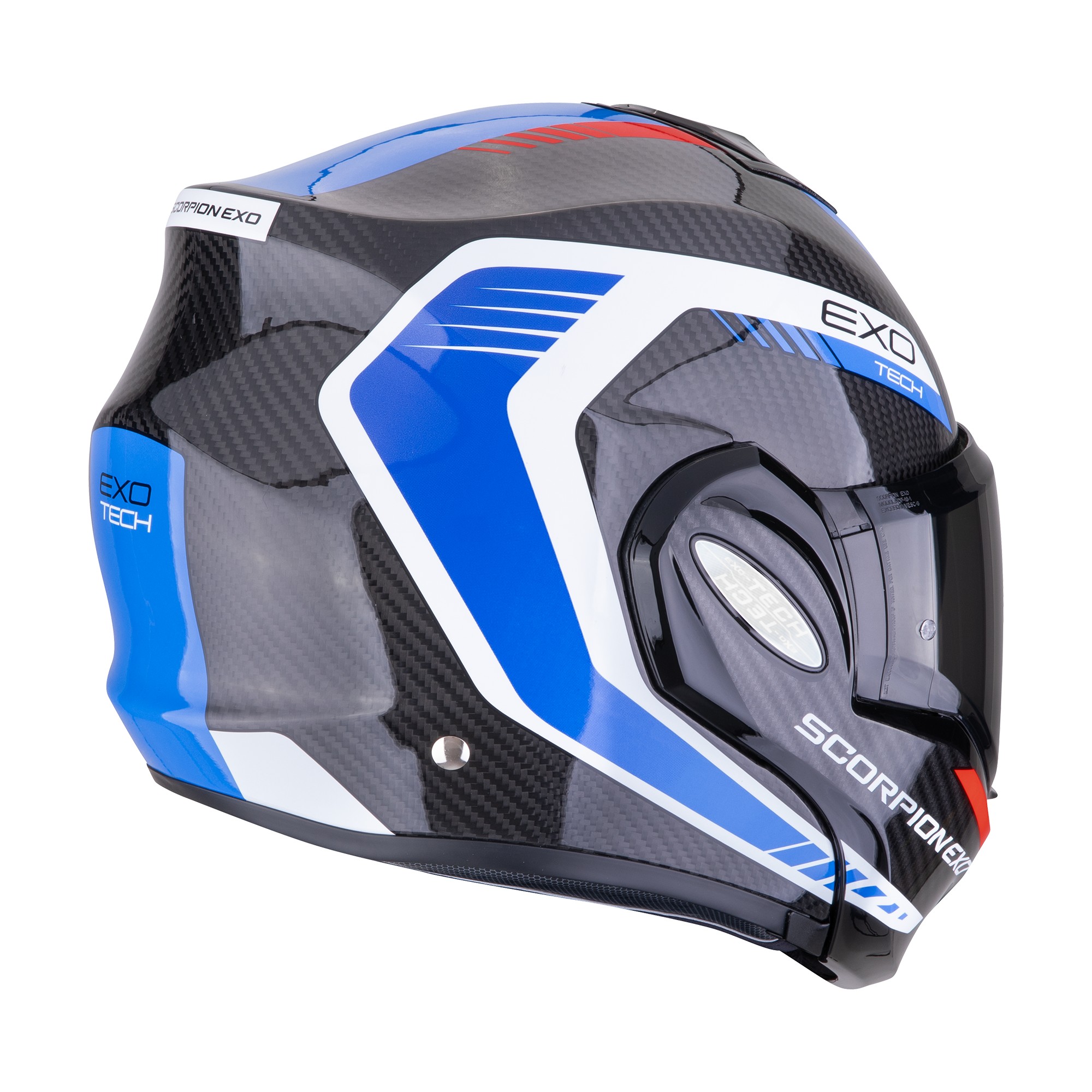 Scorpion Exo-tech evo carbon "Cosy " - zwart / blauw / rood foto 3