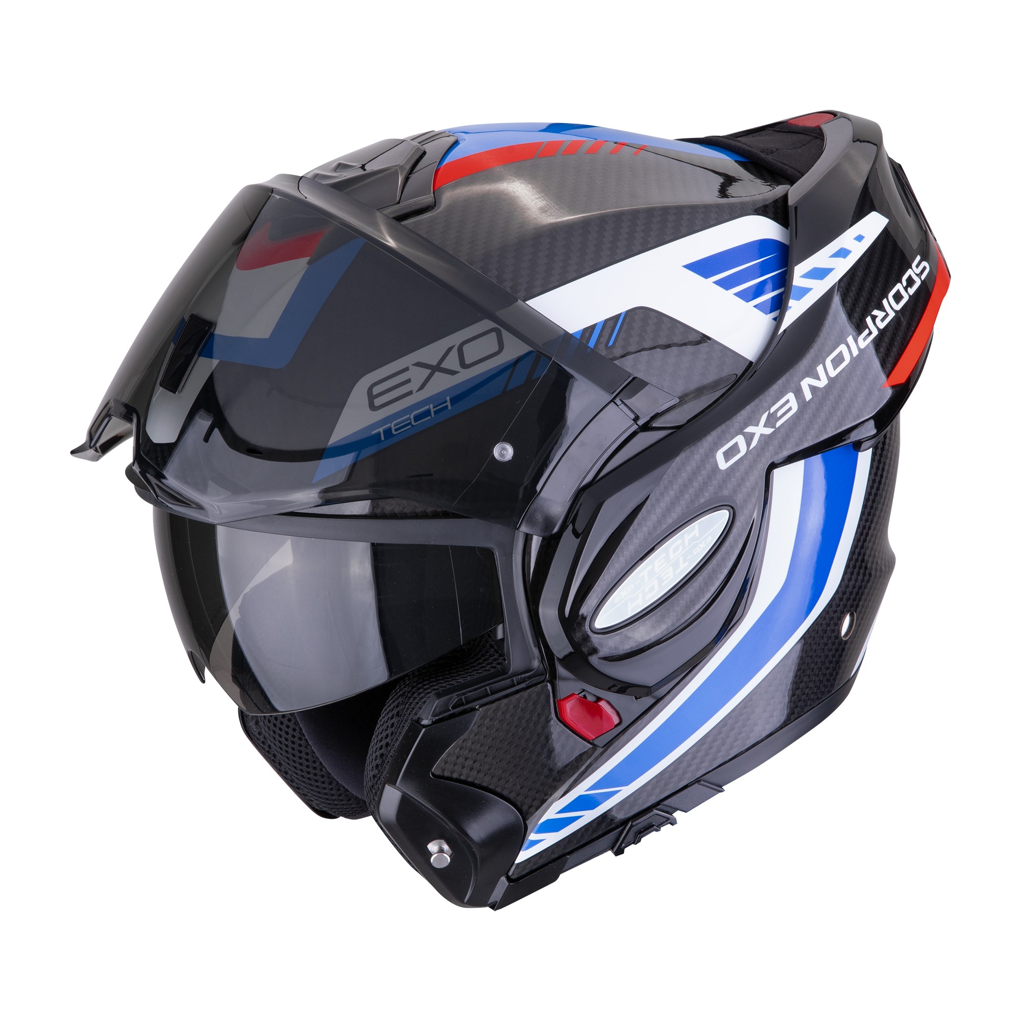 Scorpion Exo-tech evo carbon "Cosy " - zwart / blauw / rood foto 4