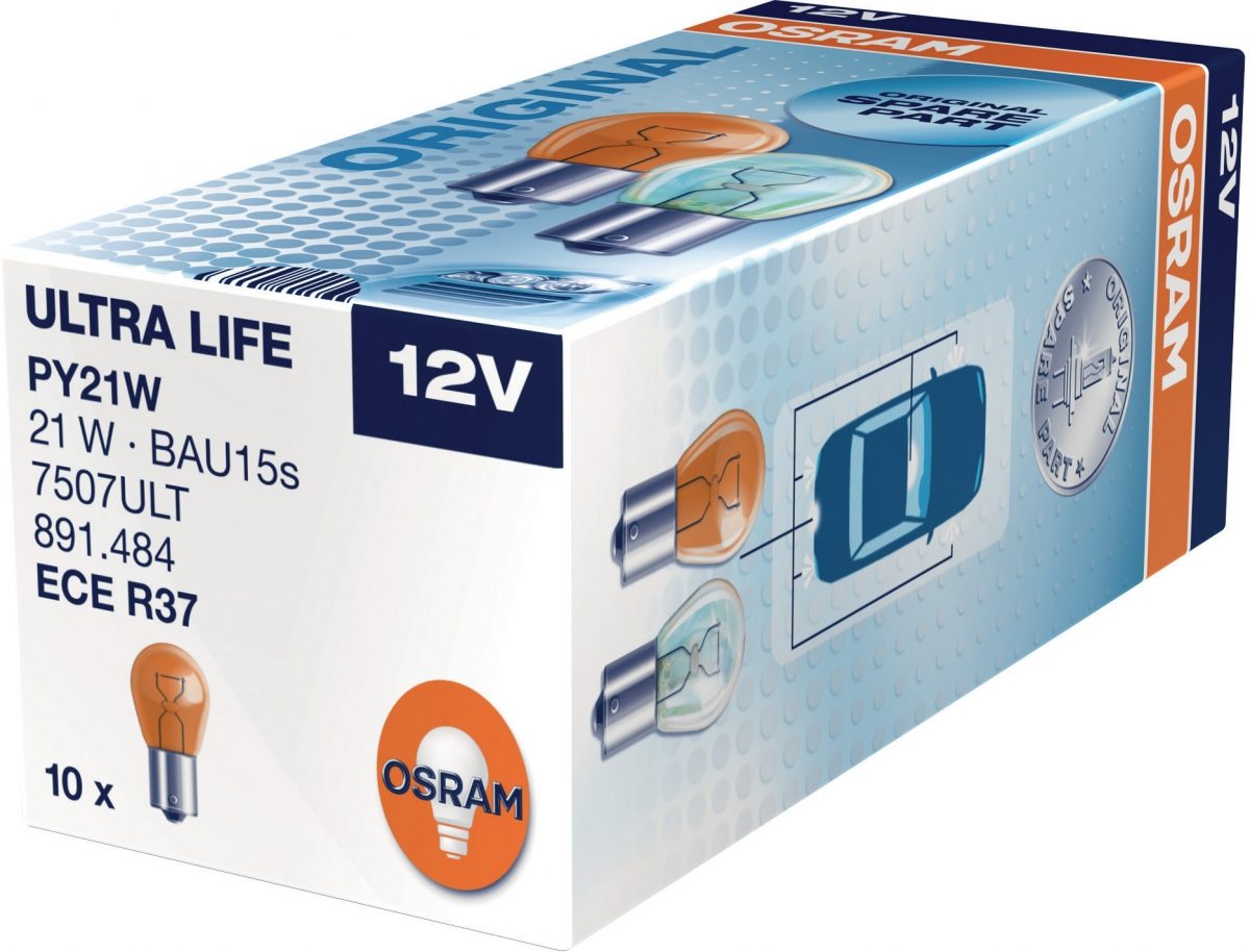 12V 21W PY21W BAU15S ORANGE ULTRA LIFE 10-BOX
