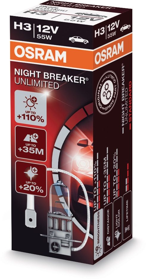 12V 55W H3 PK22S NIGHT BREAKER UNLIMITED foto 2