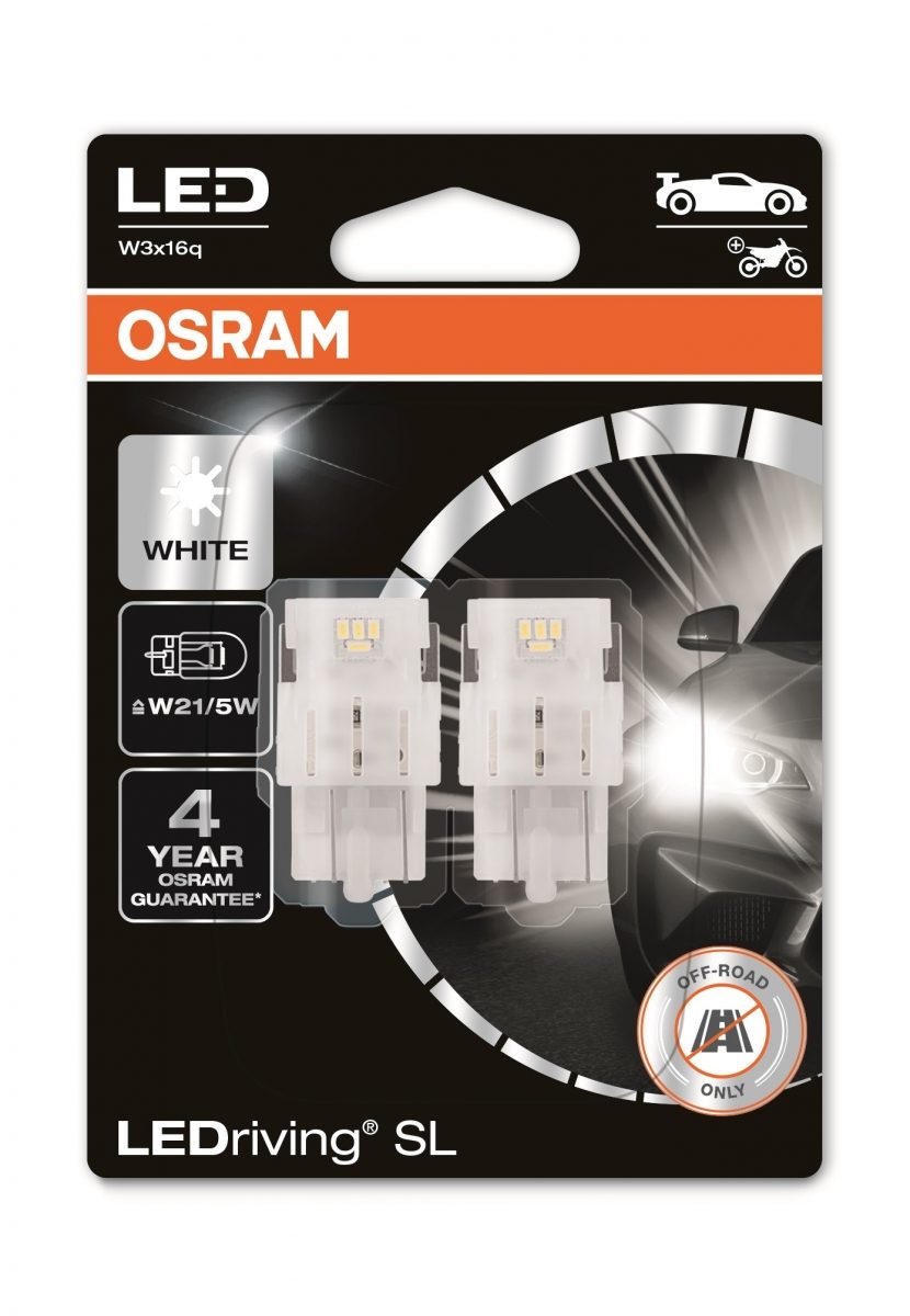 12V 1,9W W21/5W W3X16Q LED WHITE 6000K 2-PK