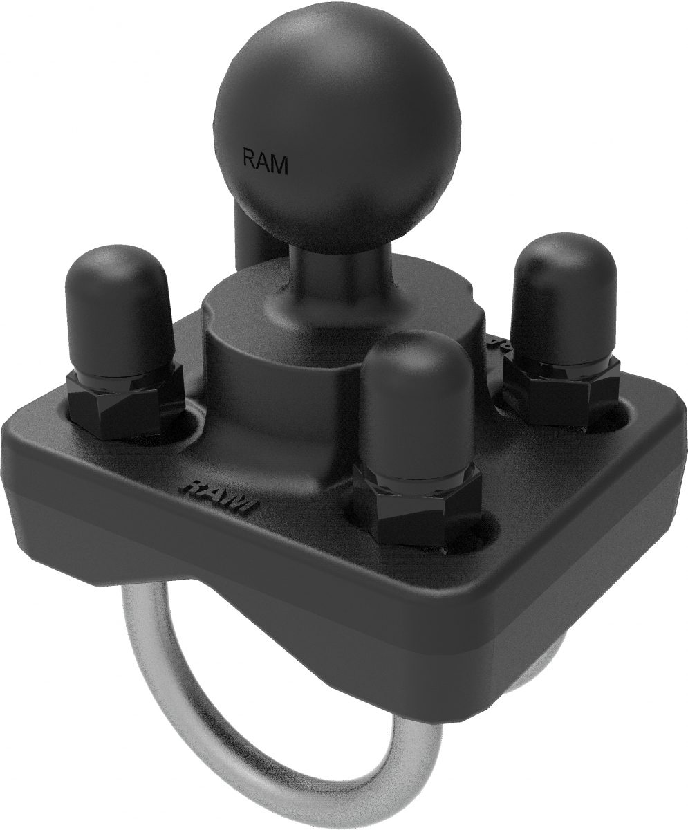RAM DBL U-BOLT BASE W/ 1" BALL