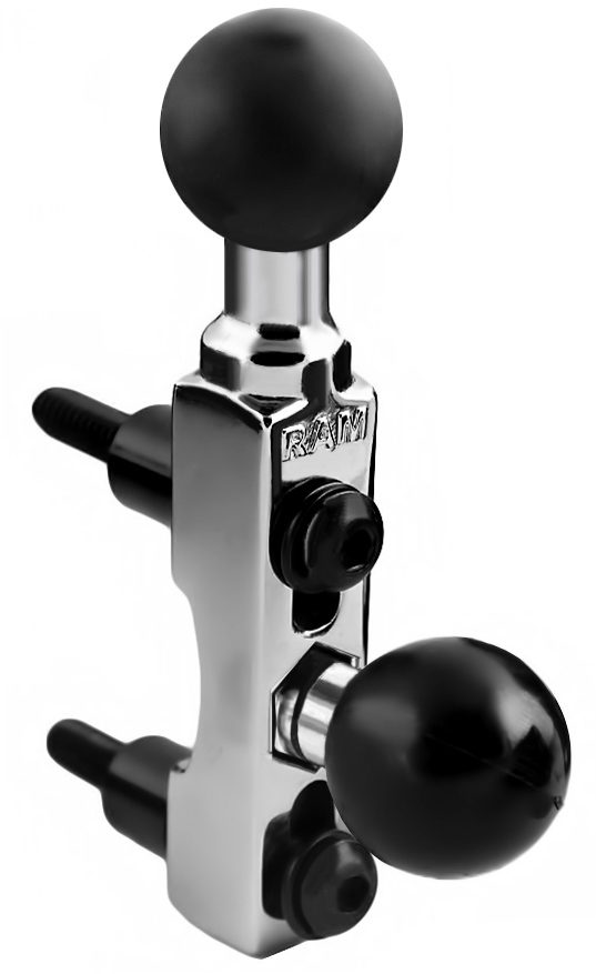 CHROME CYCLE HANDLEBAR BASE W/ 2 BALLS