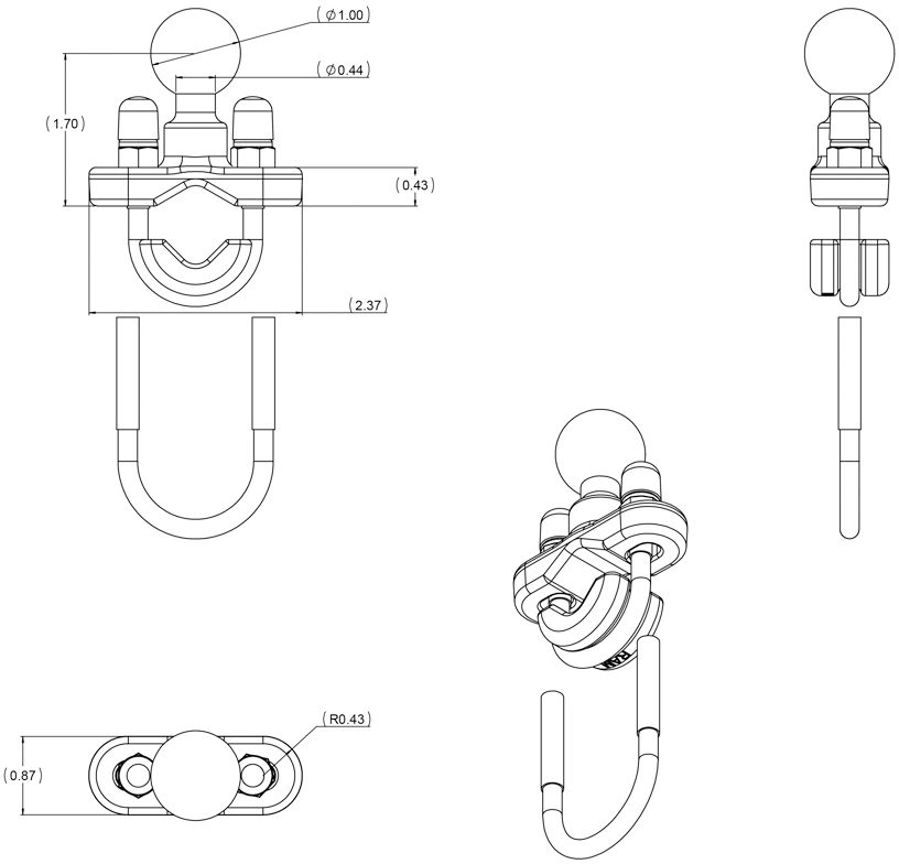 RAIL BASE STAINLESS STEEL U-BOLT & 1 foto 4