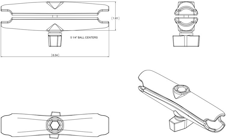 LONG DOUBLE SOCKET ARM FOR B SIZE 1" foto 3