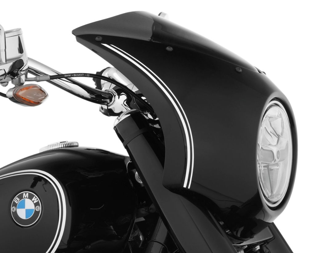 Wunderlich BMW R 18 "Rock 'n' Roll" Koplampkuip Blackstorm Metallic met witte bies/Blackstorm Metall foto 2