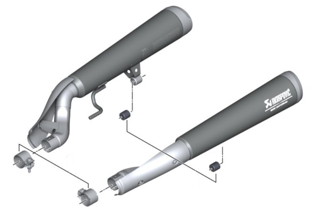 BMW  Set sporteinddemper zwart Akrapovic foto 3