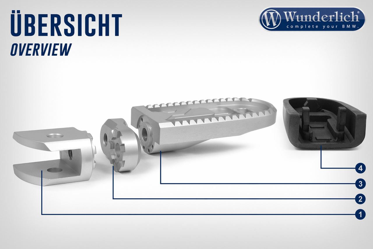 Wunderlich EVO1 adapter 30mm-zilver-paar foto 3