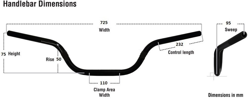HANDLEBAR ULTRA LOW BLACK 758 foto 2