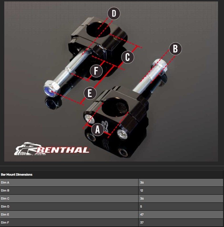 BAR CL051 MOUNTS FATBAR36-5MM OFFSET foto 2