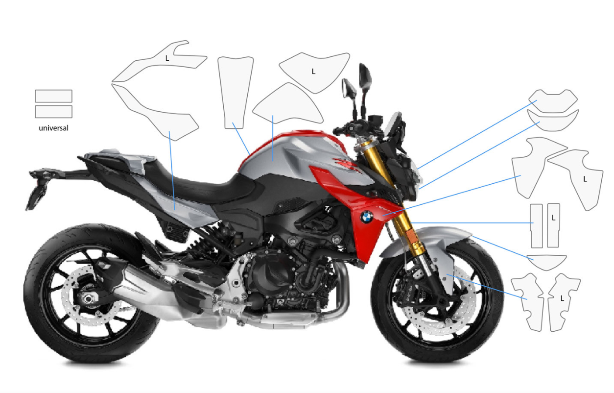 Wunderlich F 900 R Tankbeschermfolie / Complete set foto 6