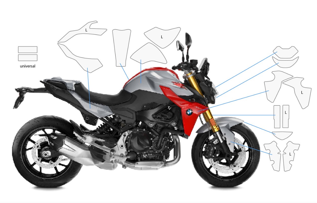 Wunderlich F 900 R Tankbeschermfolie / Complete set foto 6