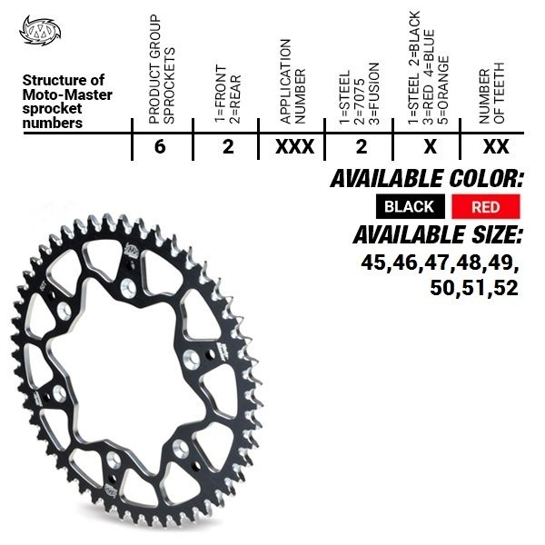 REAR ALU 50T, BLACK, 520