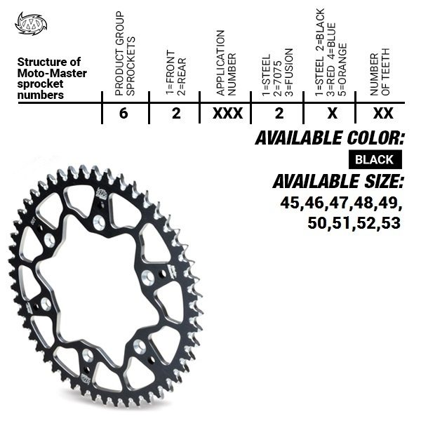 REAR ALU 50T, BLACK, 520