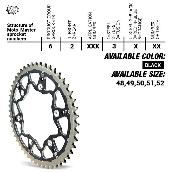 REAR FUSION 48T, BLACK, 520