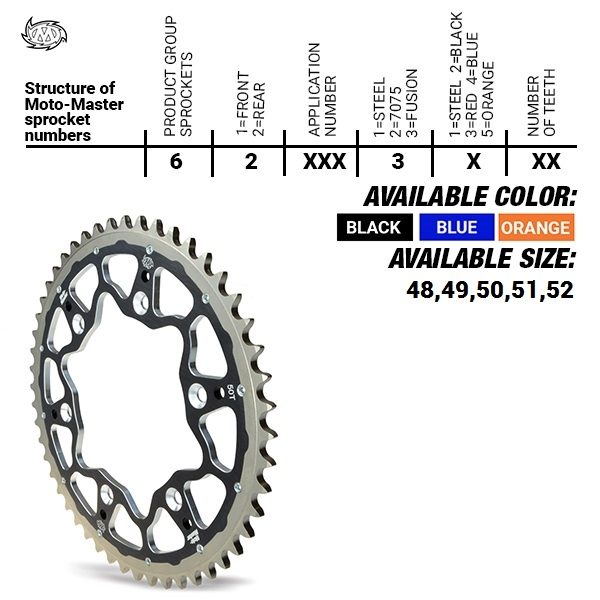REAR FUSION 49T, ORANGE, 520