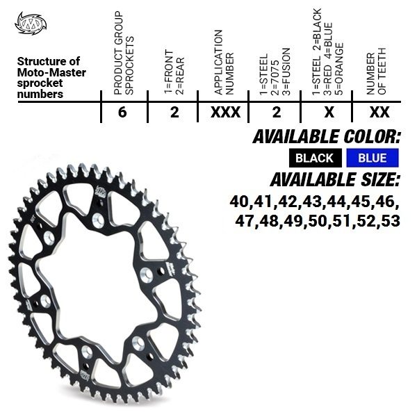 REAR ALU 51T, BLACK, 520