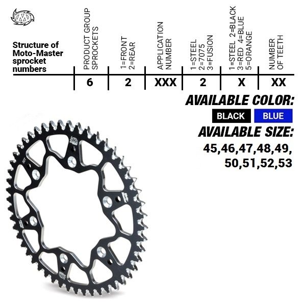 REAR ALU 52T, BLACK, 520