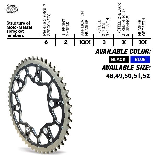 REAR FUSION 51T, BLUE, 520