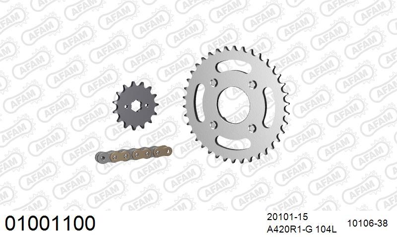 420R1 104 AR (CLIP) GOLD & SPROCKETS