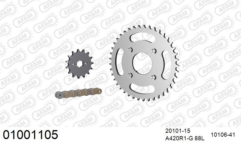 420R1 90 AR (CLIP) GOLD & SPROCKETS