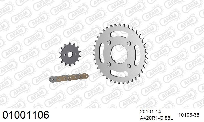 420R1 88 AR (CLIP) GOLD & SPROCKETS