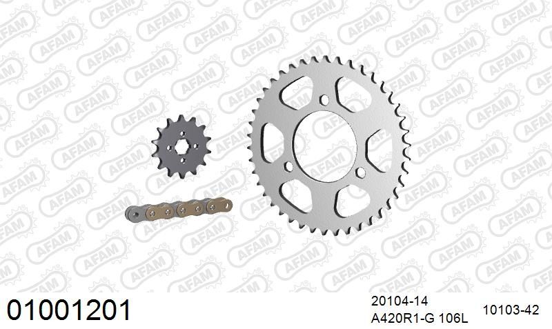 420R1 106 AR (CLIP) GOLD & SPROCKETS