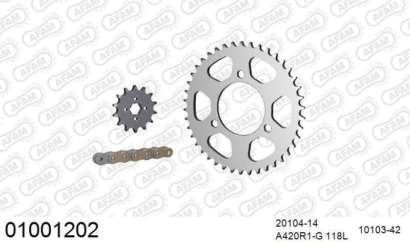 420R1 118 AR (CLIP) GOLD & SPROCKETS