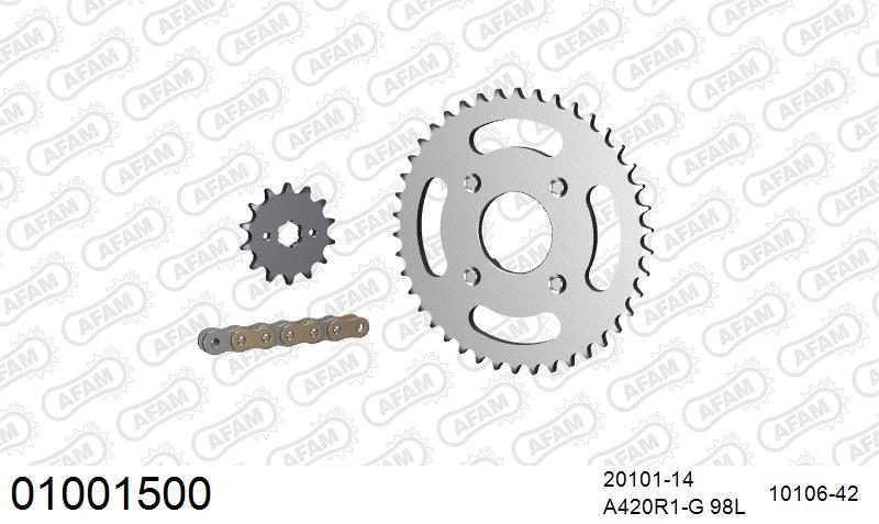 420R1 98 AR (CLIP) GOLD & SPROCKETS