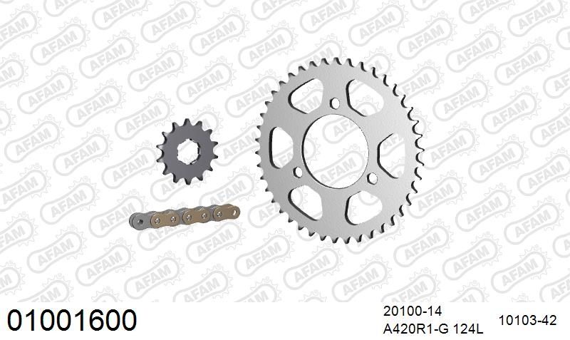420R1 124 AR (CLIP) GOLD & SPROCKETS