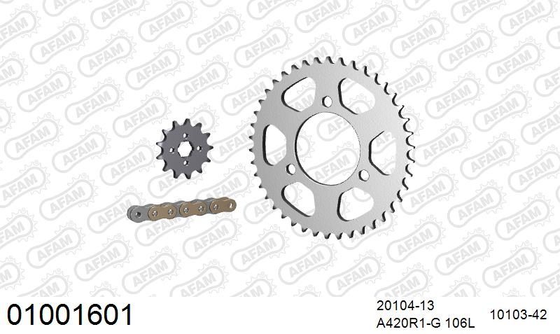 420R1 106 AR (CLIP) GOLD & SPROCKETS