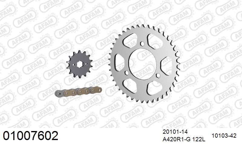 420R1 122 AR (CLIP) GOLD & SPROCKETS