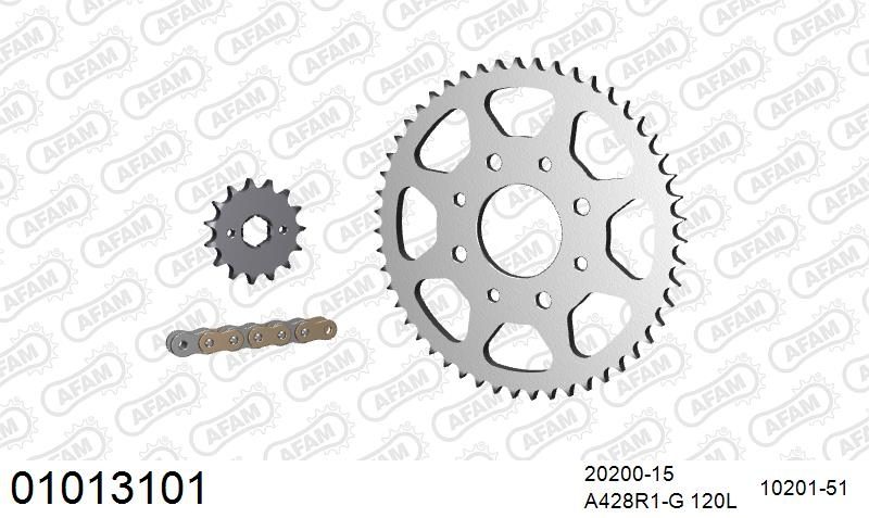 428R1 120 AR (CLIP) GOLD & SPROCKETS