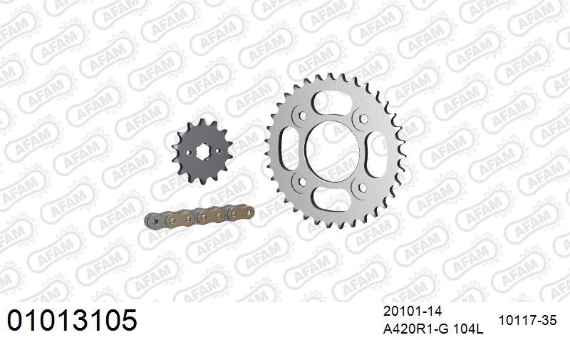 420R1 104 AR (CLIP) GOLD & SPROCKETS
