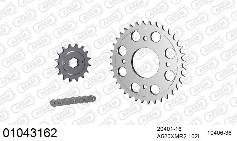 520XMR3 102 MRS (RIVET) & SPROCKETS