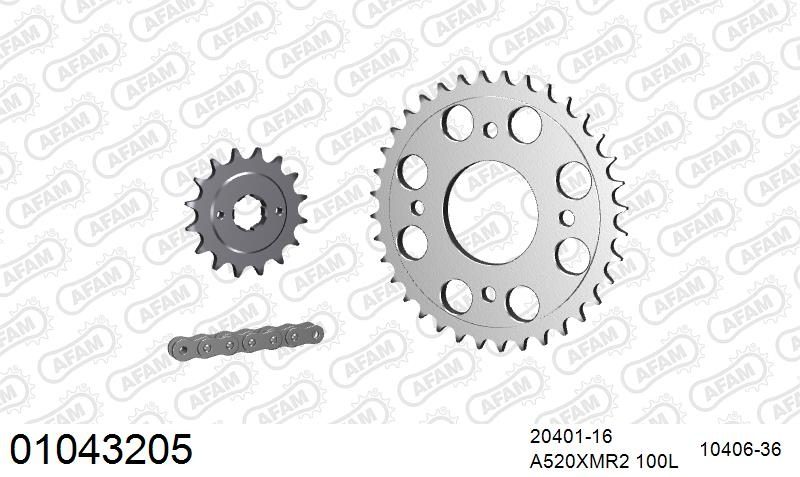 520XMR3 100 MRS (RIVET) & SPROCKETS
