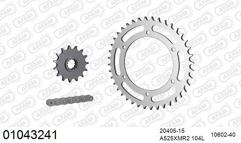 525XMR3 104 MRS (RIVET) & SPROCKETS