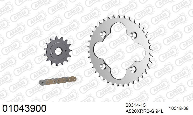520XRR3 94 ARS (CLIP) GOLD & SPROCKETS