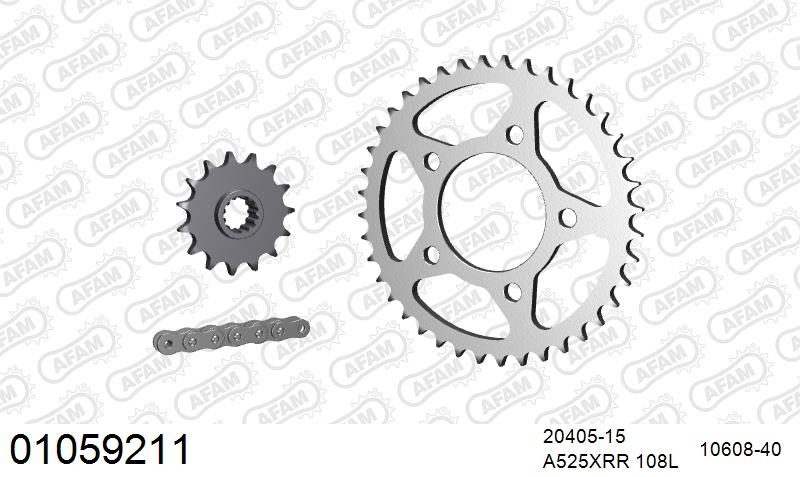 525XMR3 108 MRS (RIVET) & SPROCKETS