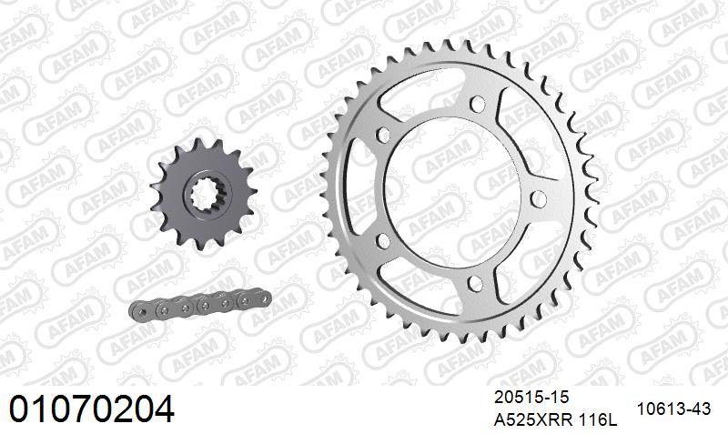 525XMR3 116 MRS (RIVET) & SPROCKETS
