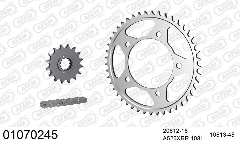 525XMR3 108 MRS (RIVET) & SPROCKETS