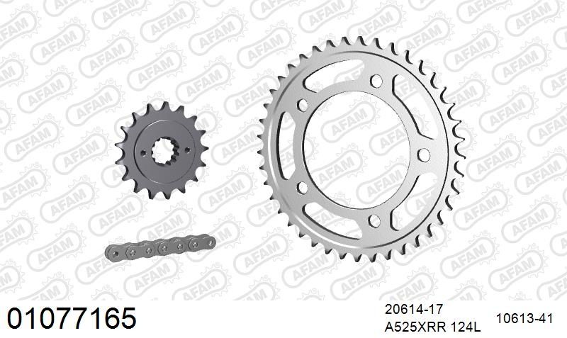 525XMR3 124 MRS (RIVET) & SPROCKETS