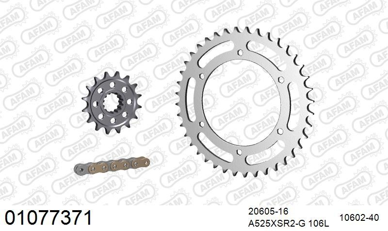 525XSR2 106 MRS (RIVET) GOLD & SPROCKETS