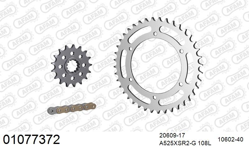 525XSR2 108 MRS (RIVET) GOLD & SPROCKETS