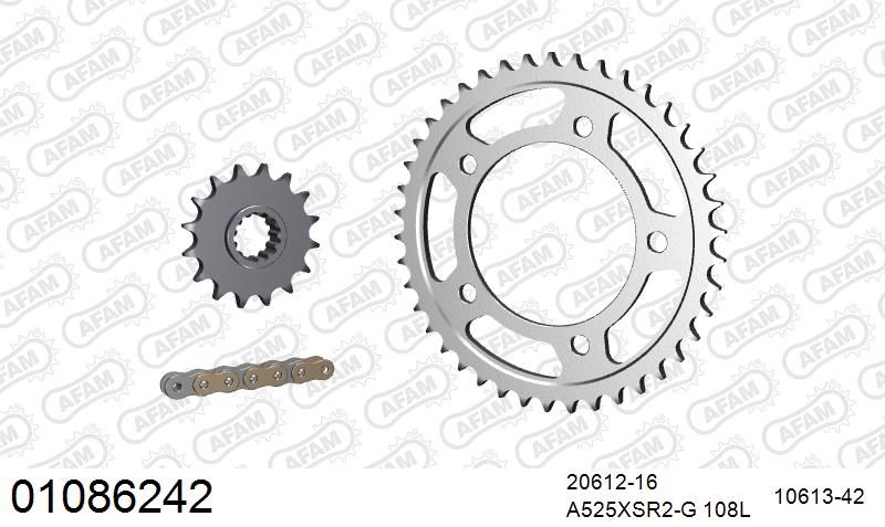 525XSR2 108 MRS (RIVET) GOLD & SPROCKETS