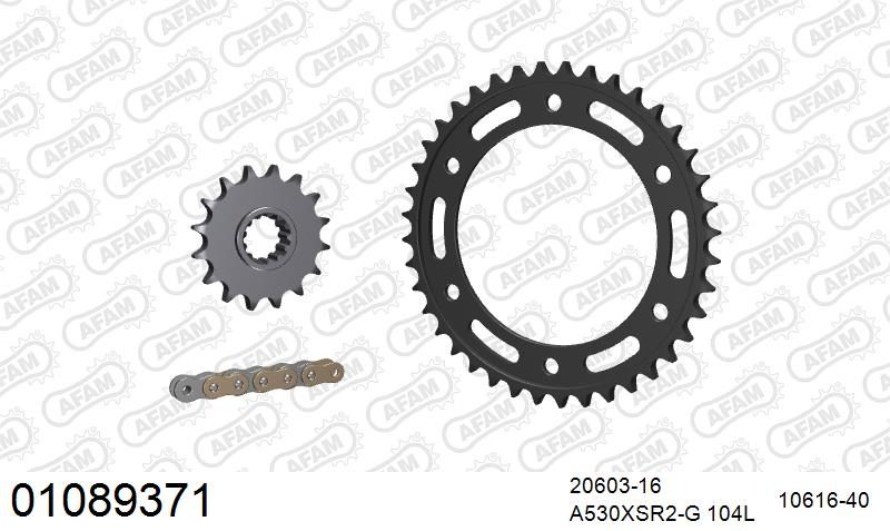 530XSR2 104 MRS (RIVET) GOLD & SPROCKETS