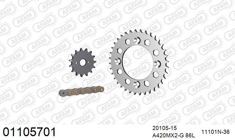 420MX2 86 AR (CLIP) GOLD & SPROCKETS